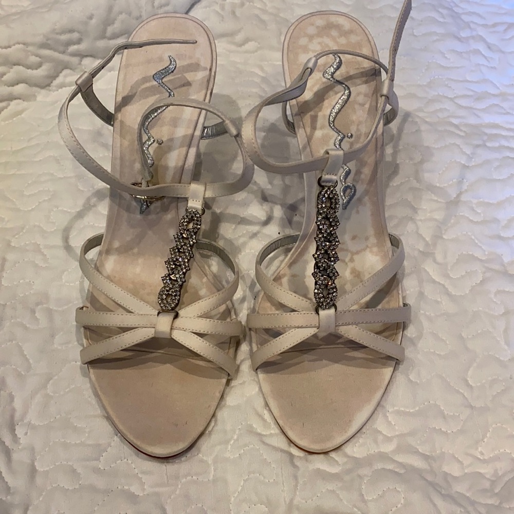 Nina Valeska White Strappy Heels